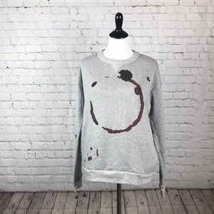 BNWT Size Large gray sweater with oil staining